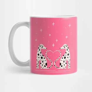 Pink Dalmatian illustration. Dogs Lovers art for valentine day gift Mug